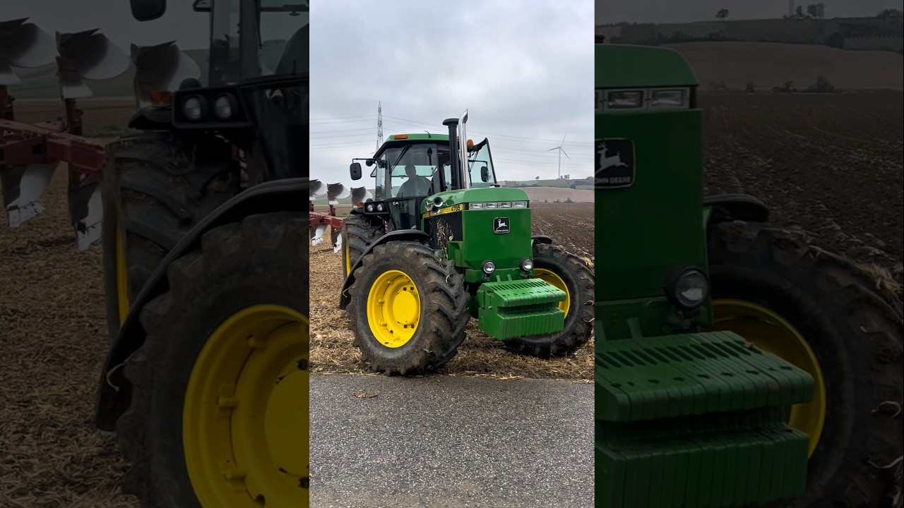 John Deere 4755 🚜 Power Plowing the Field! #johndeere #tractor #farming #plowing #agriculture