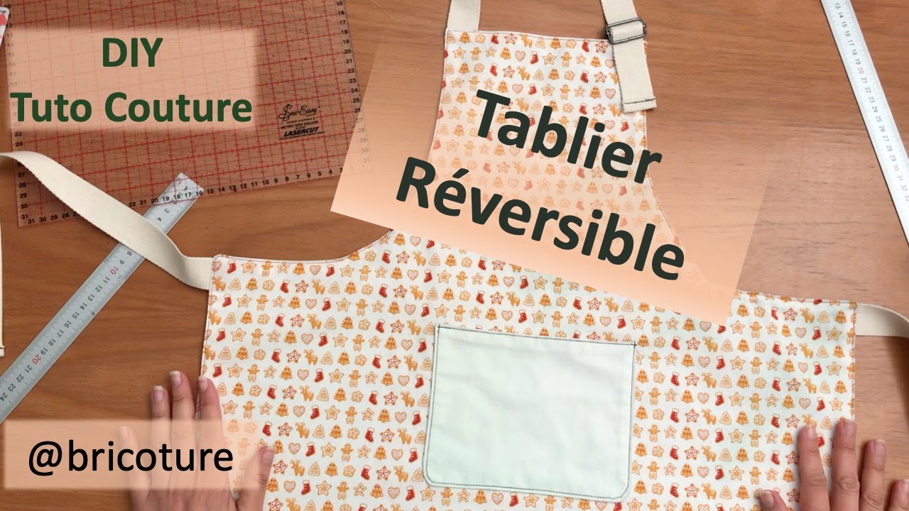 044 - Tablier Enfant Réversible : Tuto Couture facile Sans patron #tutocouture