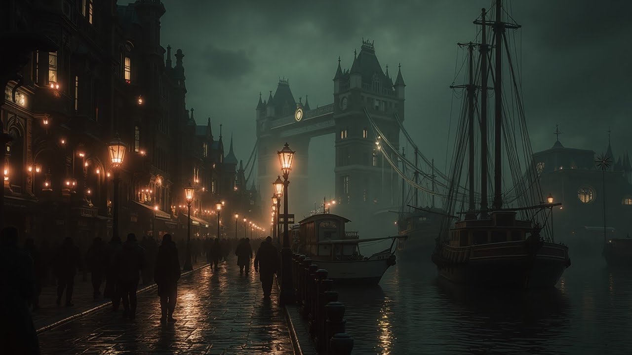 Dark Academia Piano Music ~ Foggy London Night Study & Relax ~ Echoes Of The Past