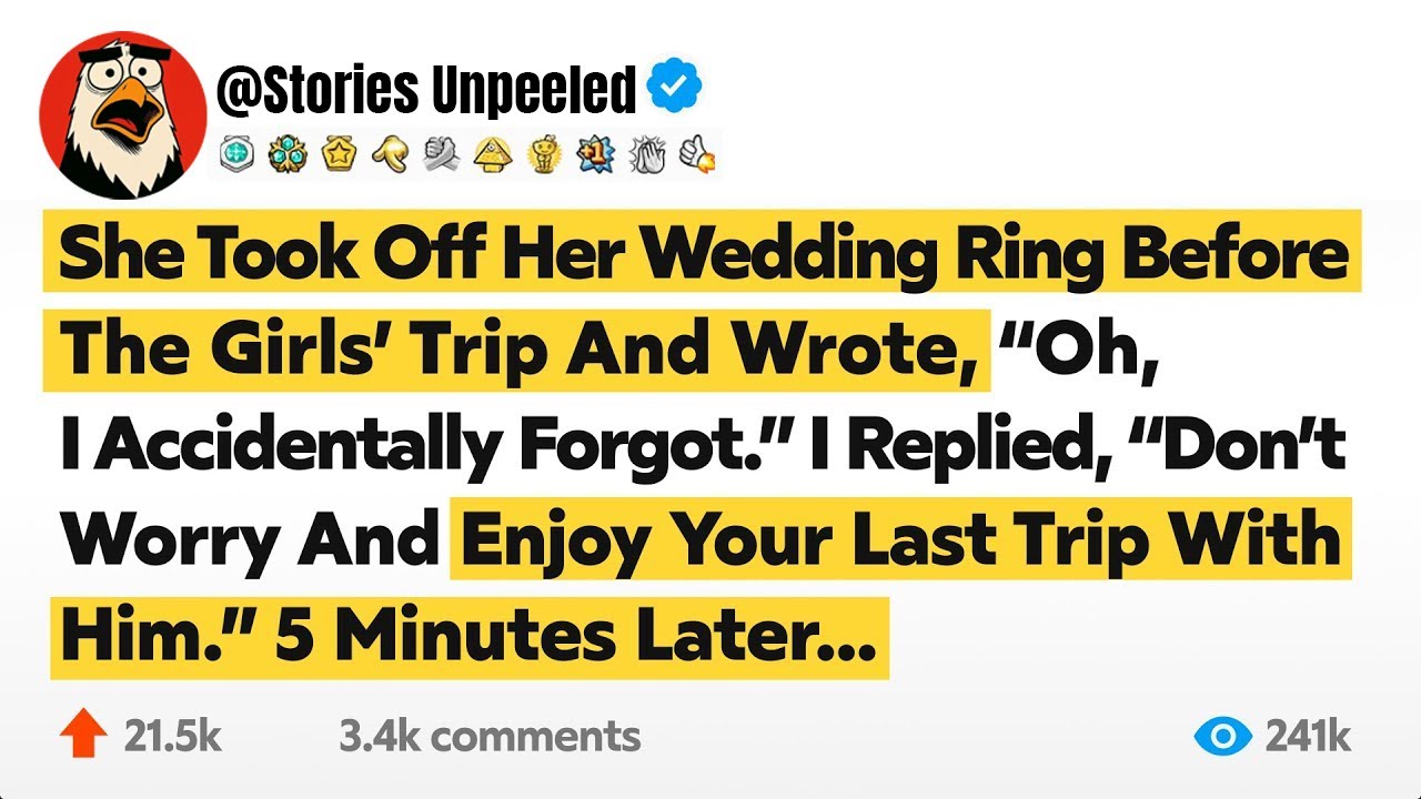 She Took Off Her Wedding Ring Before The Girls’ Trip And Wrote, “Oh, I Accidentally Forgot.” I…