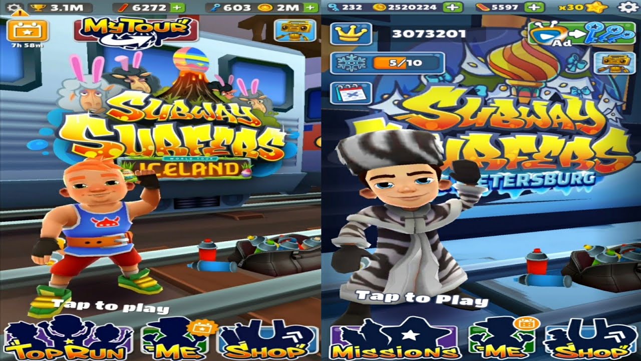 Subway Surfers ICELAND 2020 vs ST. PETERSBURG 2020 World Tours Gameplay.