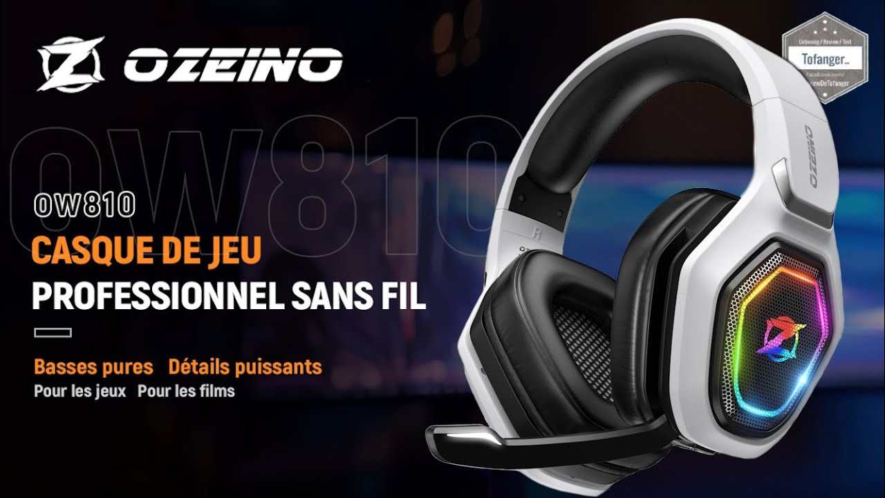 Беспроводная игровая гарнитура Ozeino OW810 для ПК, PS5, PS4, Switch &mdash; 2,4 ГГц, Bluetooth и USB