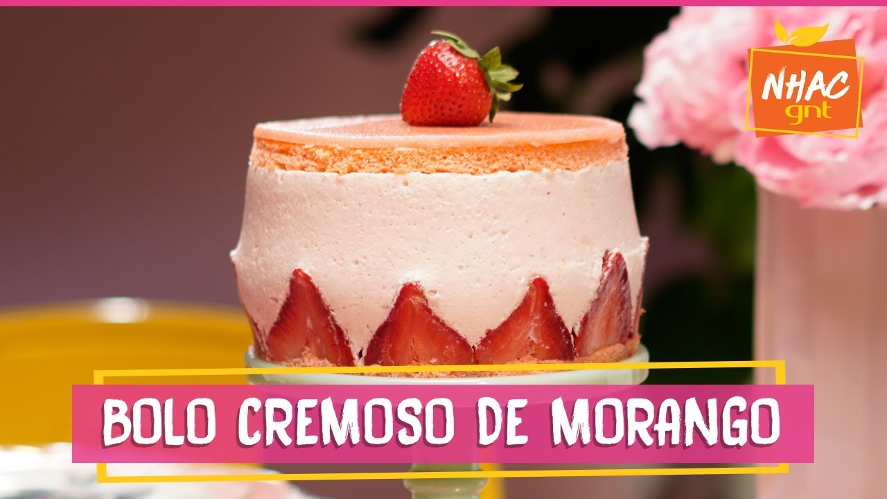 Bolo cremoso de morango | Raíza Costa | Rainha da Cocada