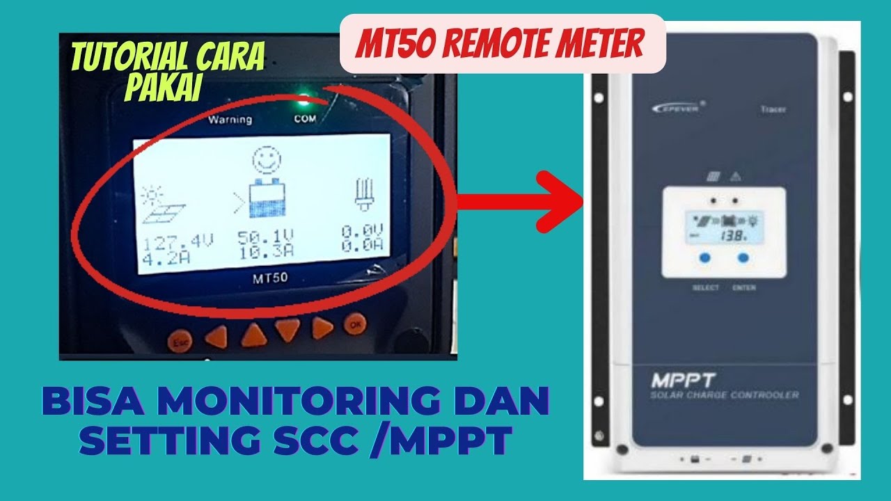 Remote meter Epever MT50 bisa Monitoring dan Setting MPPT 