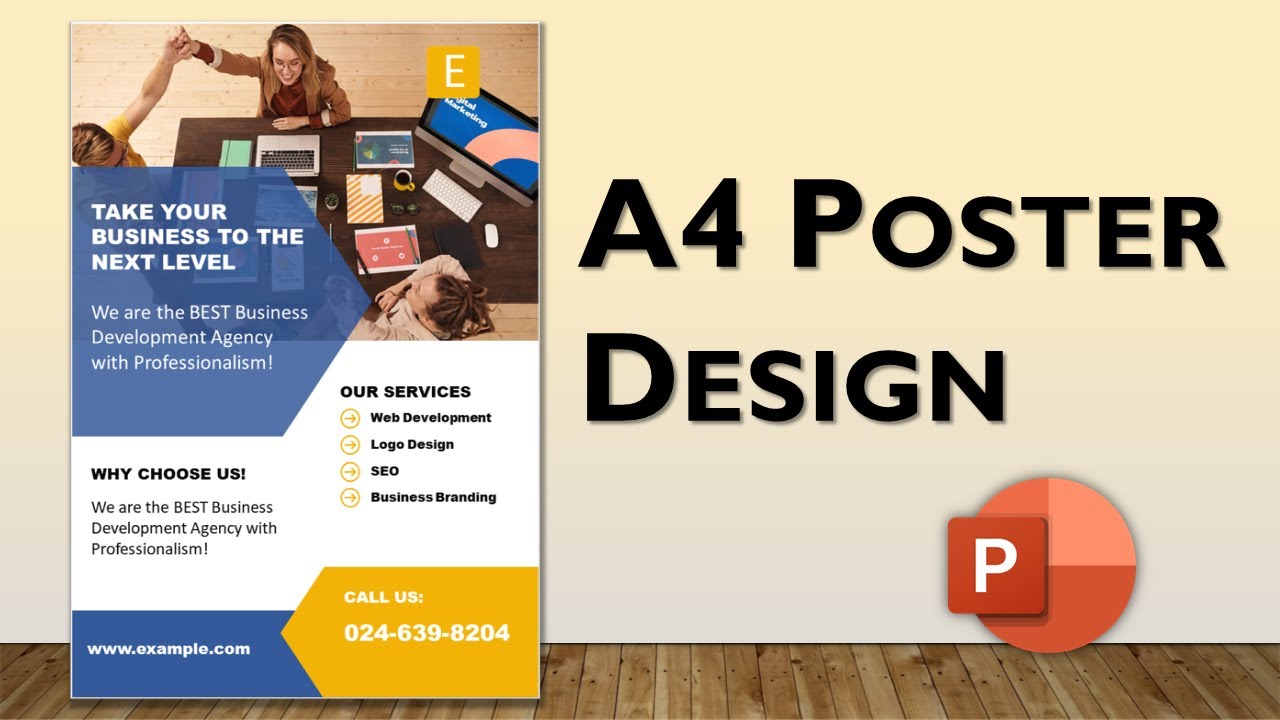 Как создать плакат формата А4 в PowerPoint | Дизайн шаблона плаката