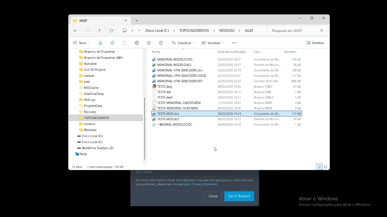 TOPOCAD2000 17-16 MEMORIAL INCRA SIGEF-MEMORIAIS MODELO DO USUARIO
