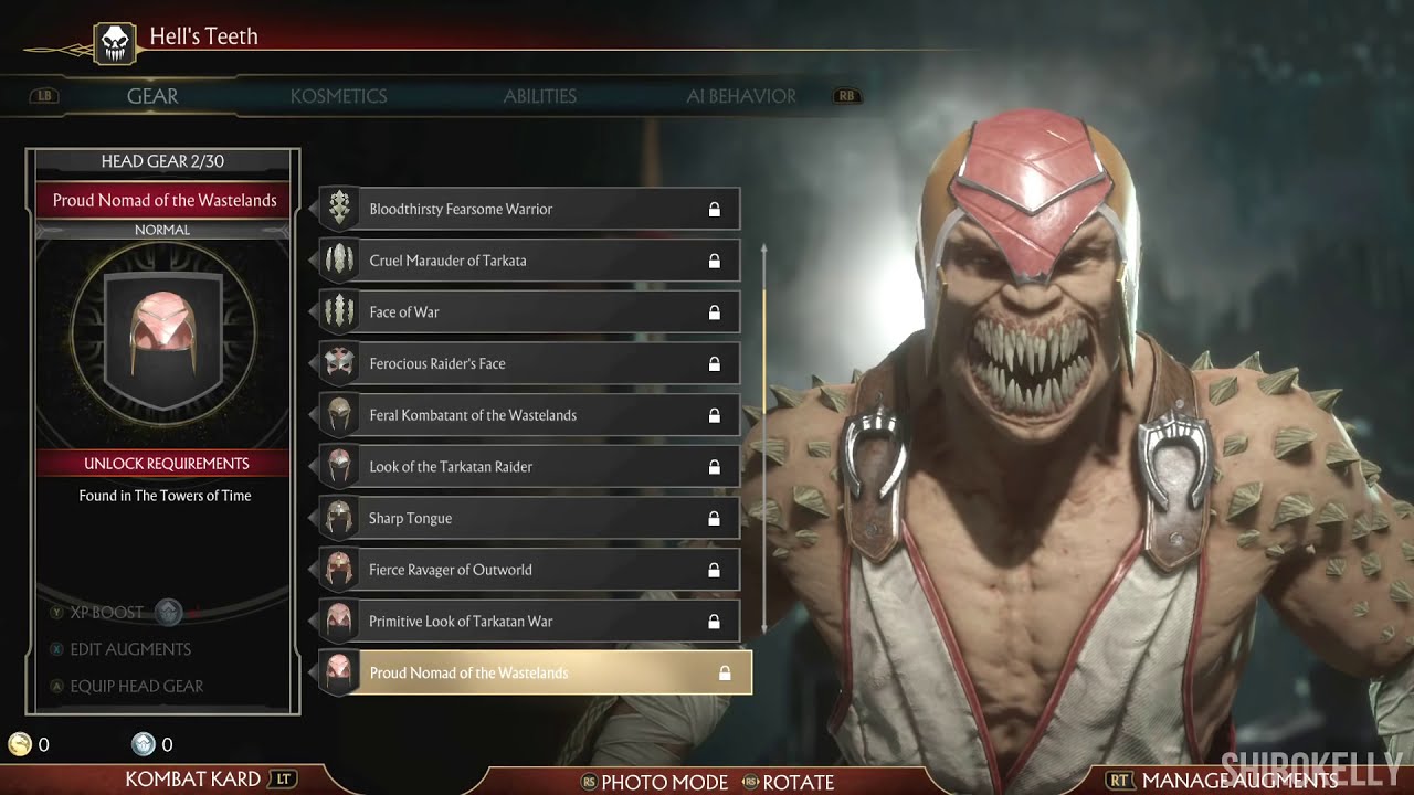 Mortal Kombat 11 : Baraka Character Customization / All Outfits & Gear