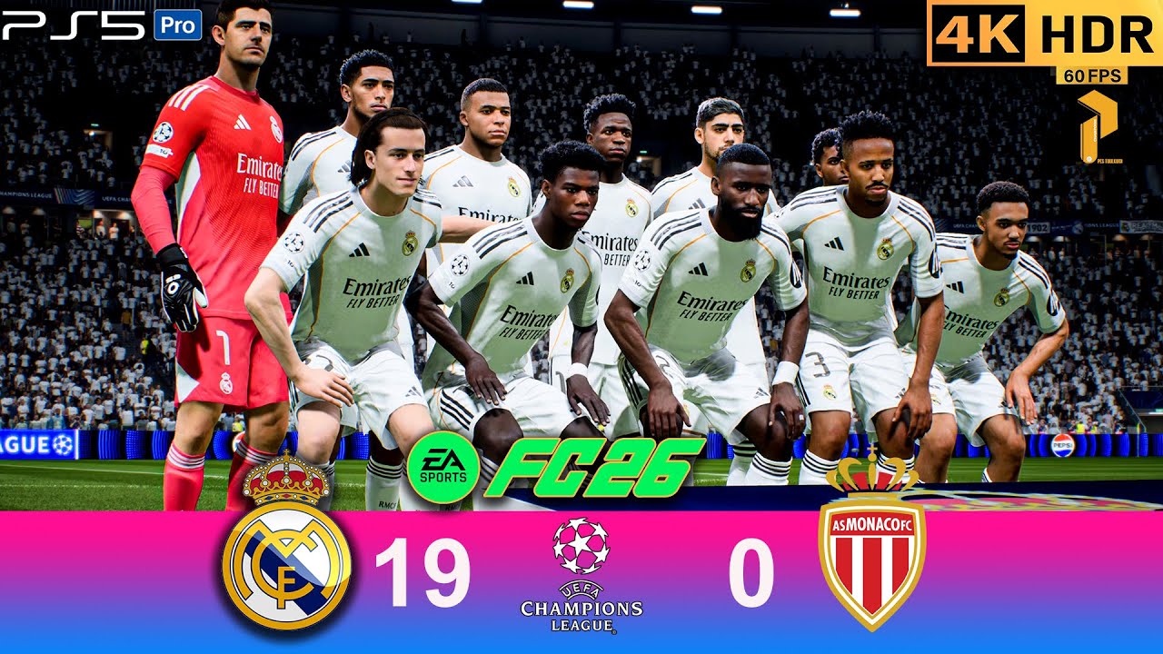 🏆 FC 26 UCL Final 🔥 Real Madrid 19–0 AS Monaco | PS5 4K HDR Gameplay #fc26 #ps5 #4k #goals #viral