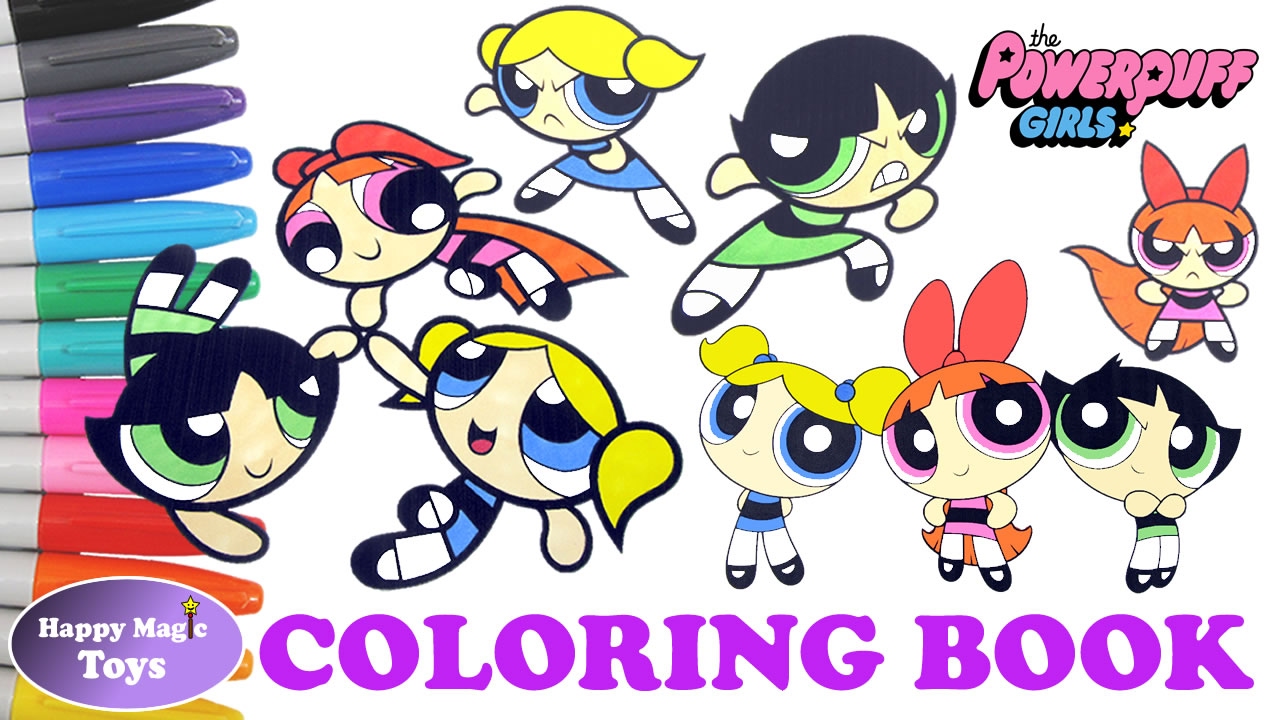 Powerpuff Girls Coloring Book Compilation 1 Buttercup Bubbles Blossom Happy Magic Toys