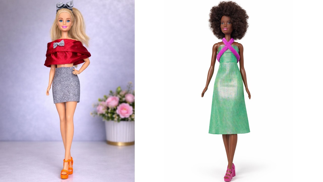 DIY Dazzling Barbie Dresses | doll Hacks and Crafts | Doll dress making | Mini Dress | Fashion