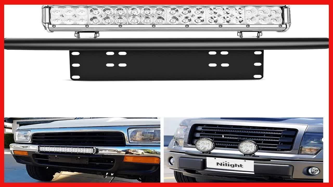 Nilight - 90021B Led Light Bar Mounting Bracket Front License Plate Frame Bracket License Plate - M