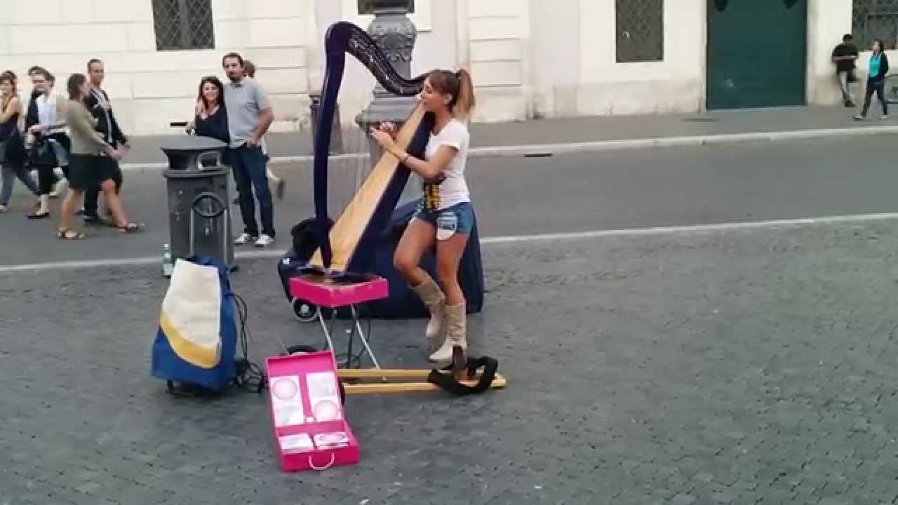 Get Lucky - Daft Punk & Pharell Williams. Harp cover (Арфа). MicolArpa. Piazza Navona.