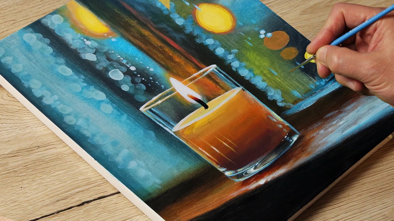 How to Paint a Candle / Acrylic Painting TUTORIAL / STEP by STEP