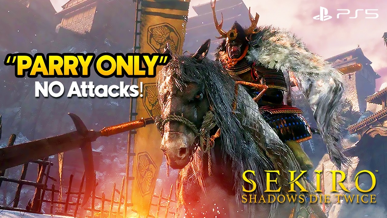 Sekiro - Gyoubu Oniwa PARRY ONLY boss fight (No Attacks, No Prosthetics) NO HIT