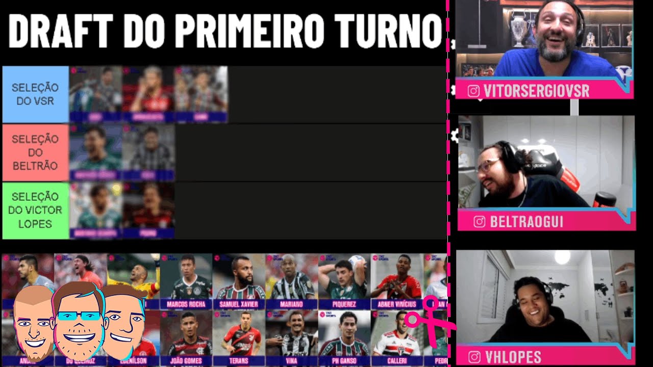 QUEM MONTA A MELHOR SELE&Ccedil;&Atilde;O DO BRASILEIR&Atilde;O? VSR, BELTR&Atilde;O E VH LOPES NO DRAFT DA TNT SPORTS