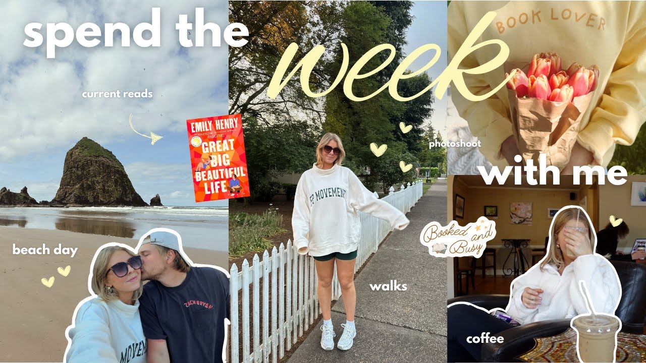 spend the week with me (we're so back besties)🐚🌷catching up, booked and busy, current reads, etc