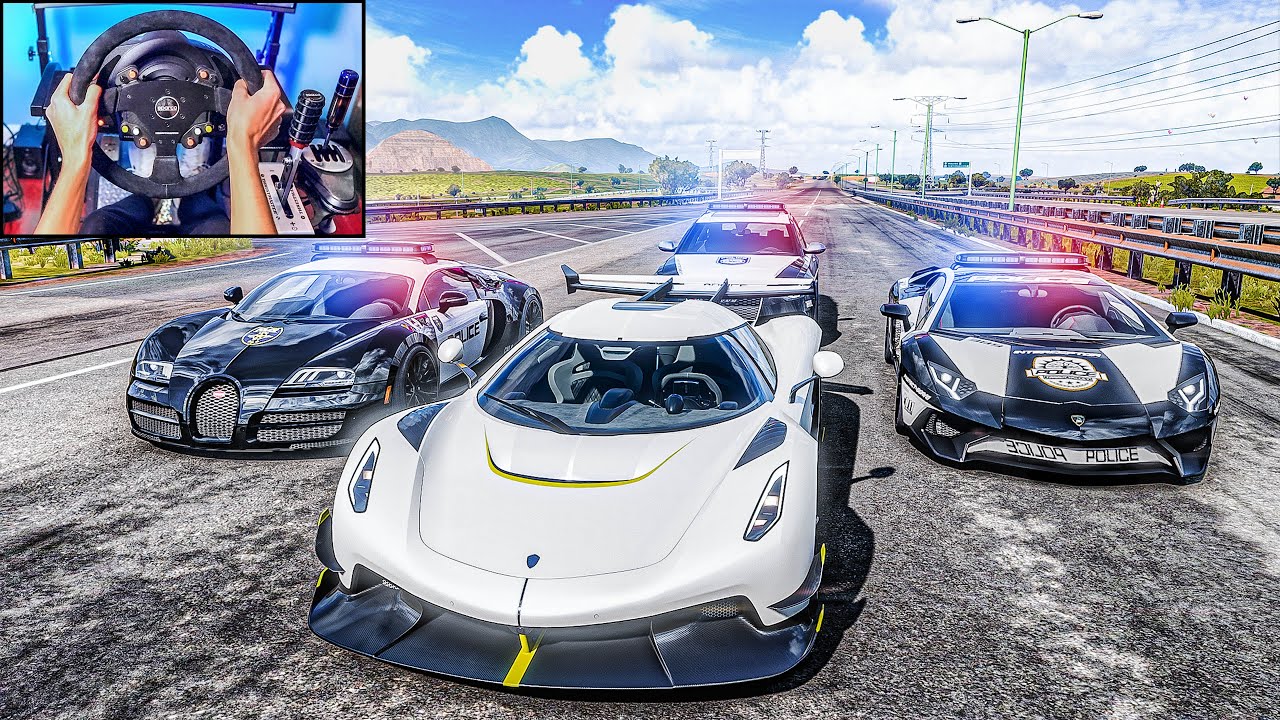 Stealing Koenigsegg Jesko + Police Chase - Forza Horizon 5 (Steering Wheel + Shifter) Gameplay
