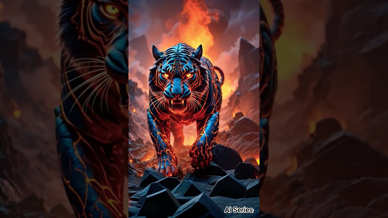 Angry Red Tiger, Ai Video #tiger #animallife #wildlifefeeding