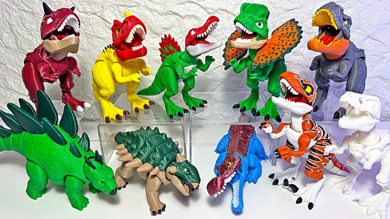10 New Jurassic World Dinosaurs! T-Rex, Ceratosaurus, Carnotaurus, Spinosaurus, Dilophosaurus