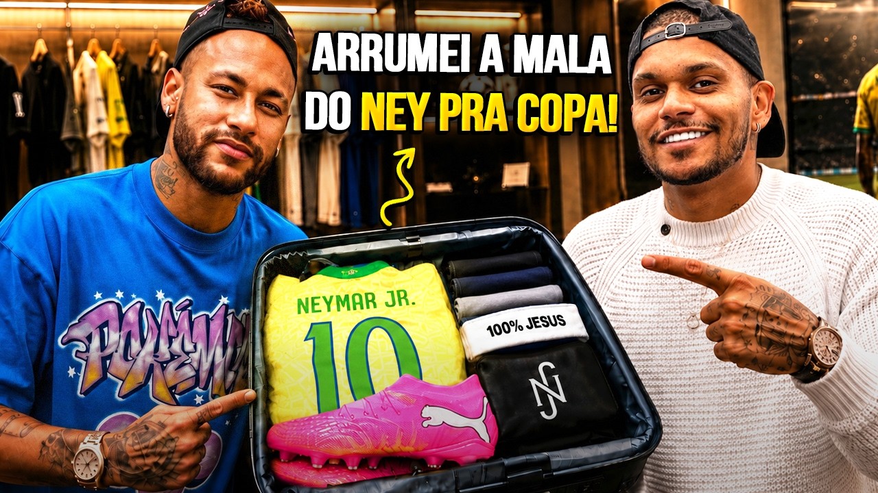 O QUE TEM NA MALA DO NEYMAR JR PARA A COPA? + DIA DE JOGO DO SANTOS!