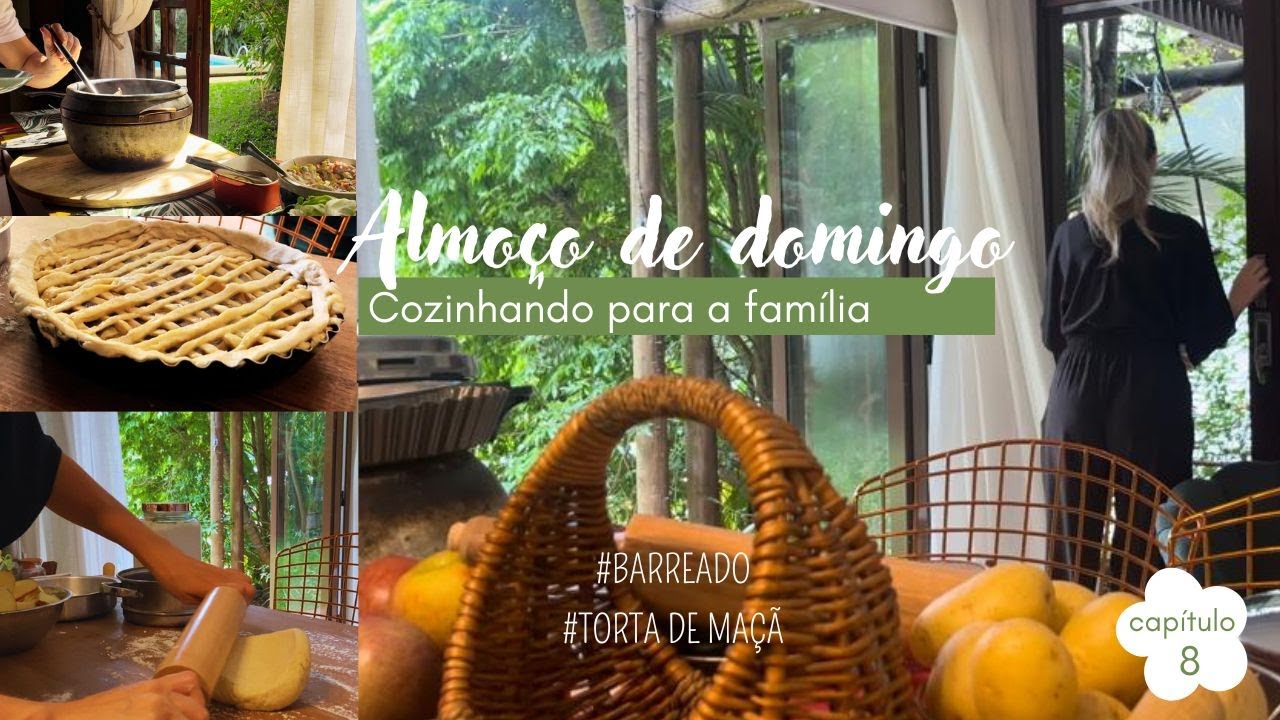 Cozinhando para a família no almoço de domingo  - barreado e torta de maçã de sobremesa 🥣🥧🍎 #vlog