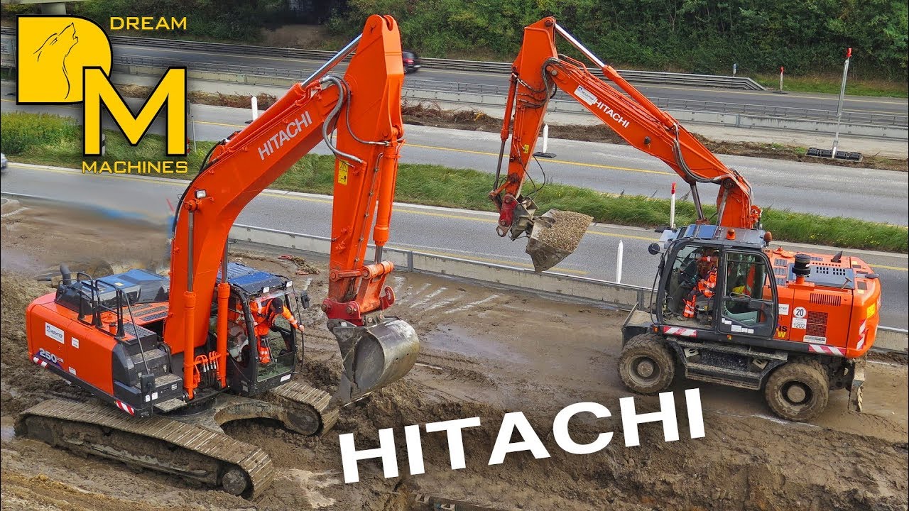 HITACHI ZAXIS + CATERPILLAR BAGGER 🚧 MEGA AUTOBAHN BAUSTELLE DOKU #63
