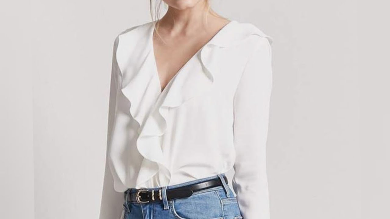 TALLER DE BLUSAS  : MODELO DE BLUSA CON OLANES DELANTEROS