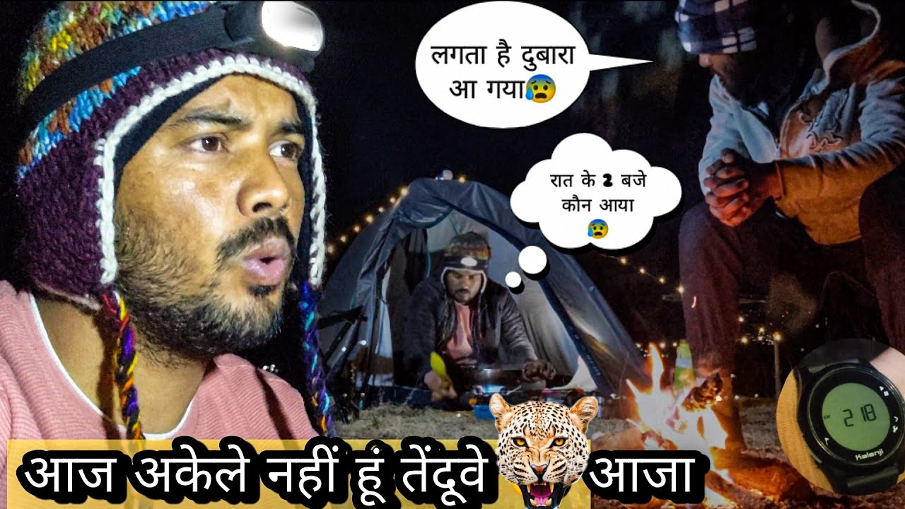 Night Camping in Uttarakhand Forest | Leopard visit my Camp Area Again | Winter Camping in india