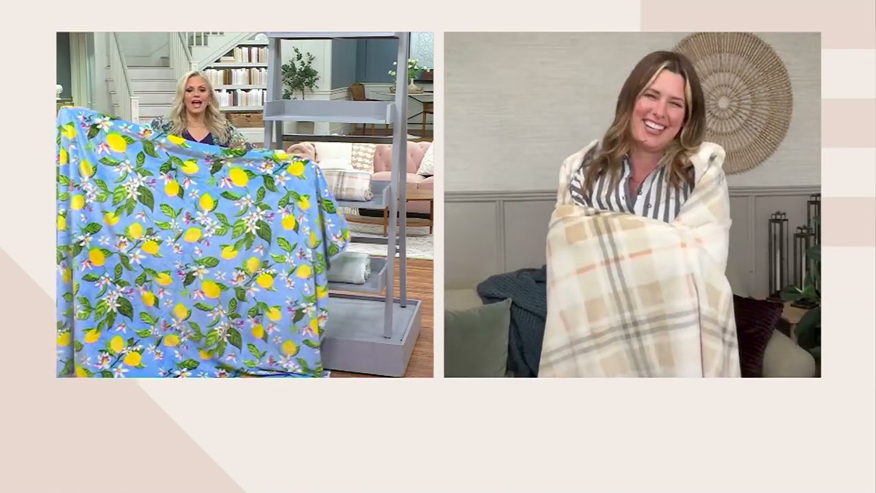Home Reflections Reversible Rib & Plush 60x80 Printed Throw on QVC