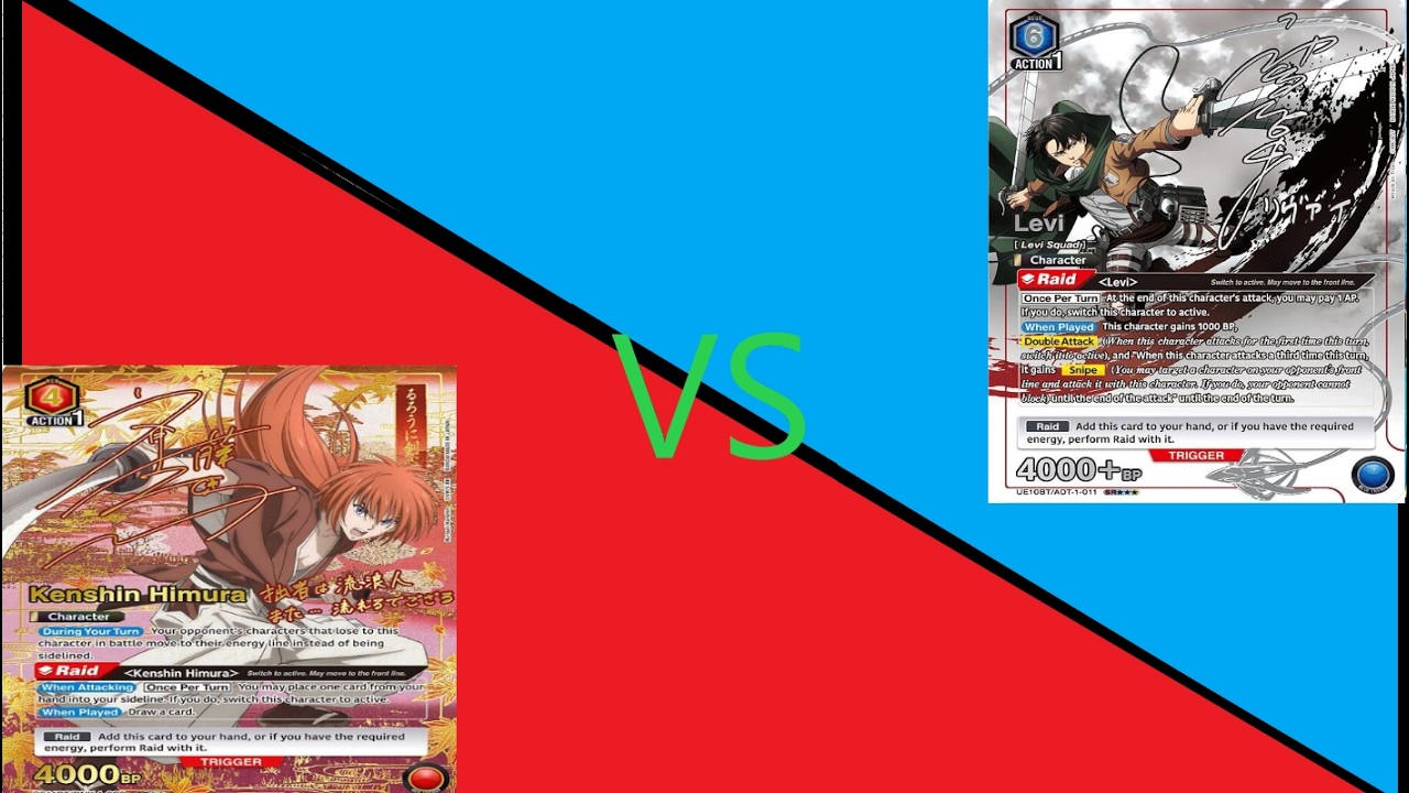 Union Arena Locals 02/12 Round 1 Blue Attack On Titan (Levi) vs Red Rurouni Kenshin (Kenshin)