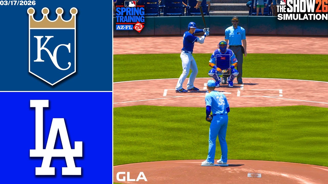 Dodgers vs. Royals Simulation | 3/17/26 Spring Training | MLB The Show 26 PS5 Gameplay