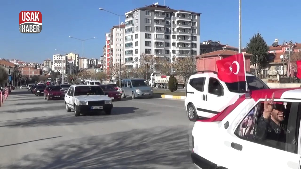 Uşak’ta yaklaşık bin 500 araçlık konvoy oluşturdular