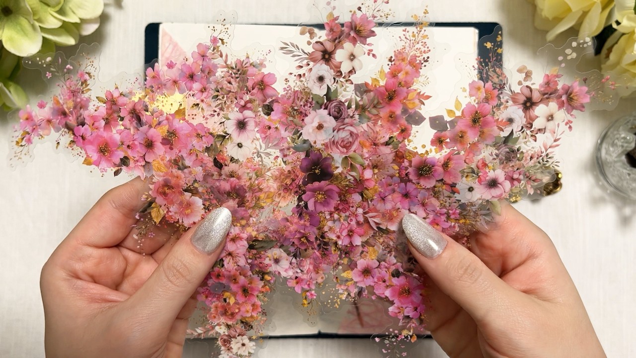 ASMR 🌸Pink Blossom 다이어리 꾸미기 Aesthetic Art journalingㅣScrapbookingㅣCollageㅣ手帳デコㅣコラージュㅣ다꾸