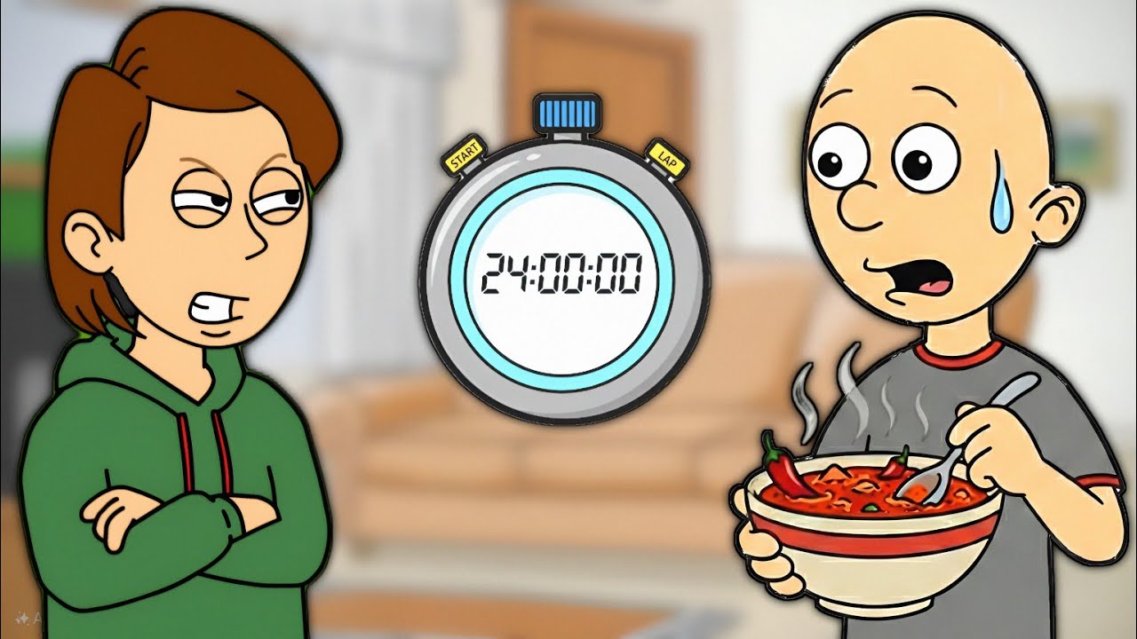 Classic Caillou Eats Hot Food for 24 Hours/Grounded