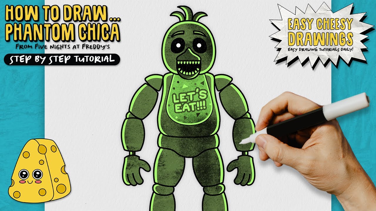 How to Draw PHANTOM CHICA 😱🐔 (Five Nights at Freddy's) | Easy Step-By-Step Drawing Tutorial