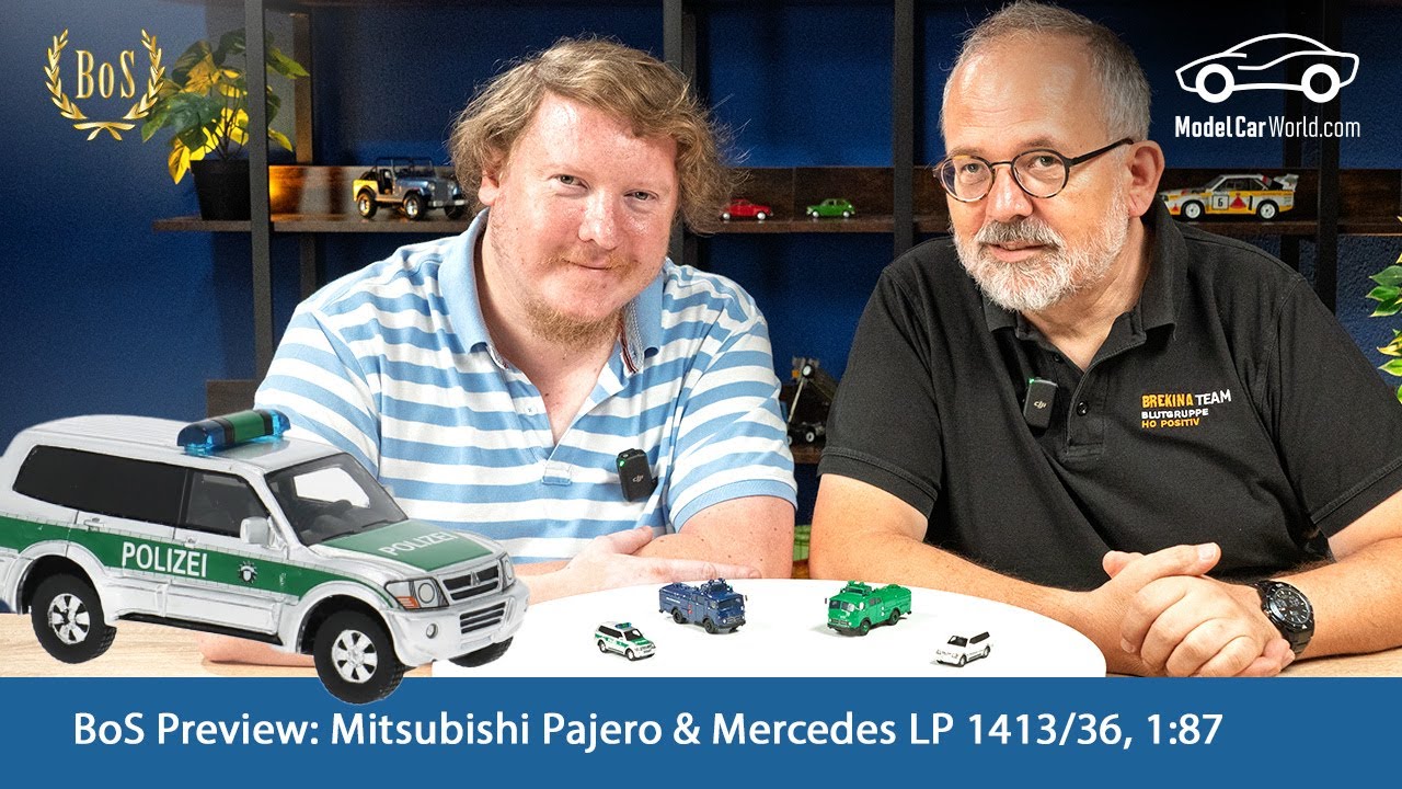 Seltene Polizei-Modelle & Klassiker von BoS! Mitsubishi Pajero & Mercedes Wasserwerfer in H0!