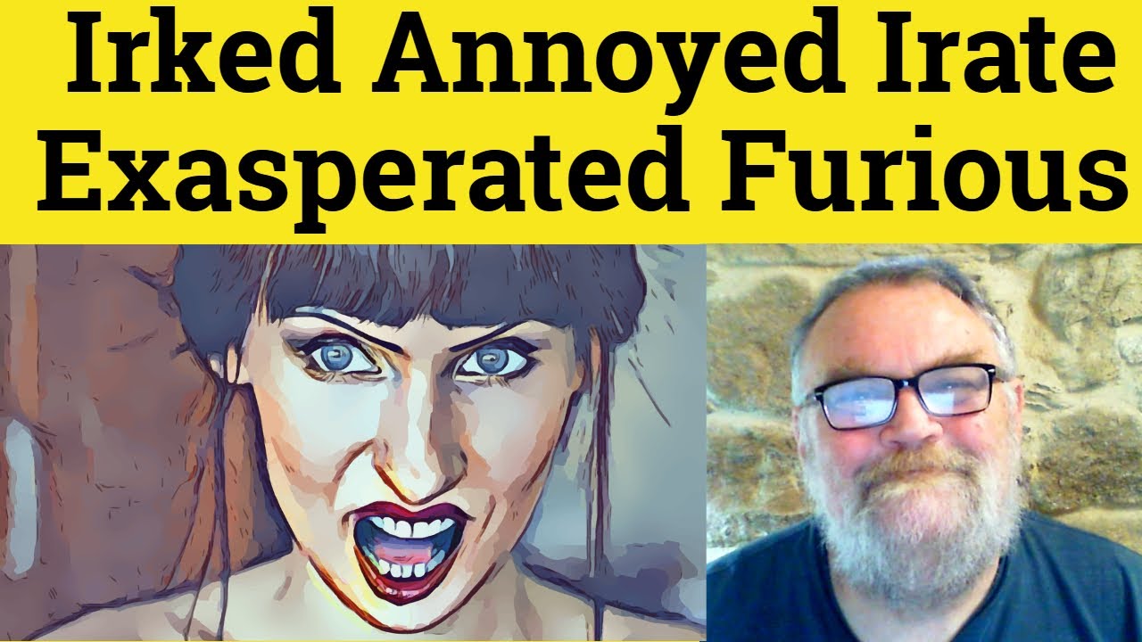 😎Irked Annoyed Irate Exasperated Furious Meaning - Irked Definition - Annoyed Defined Irate Examples