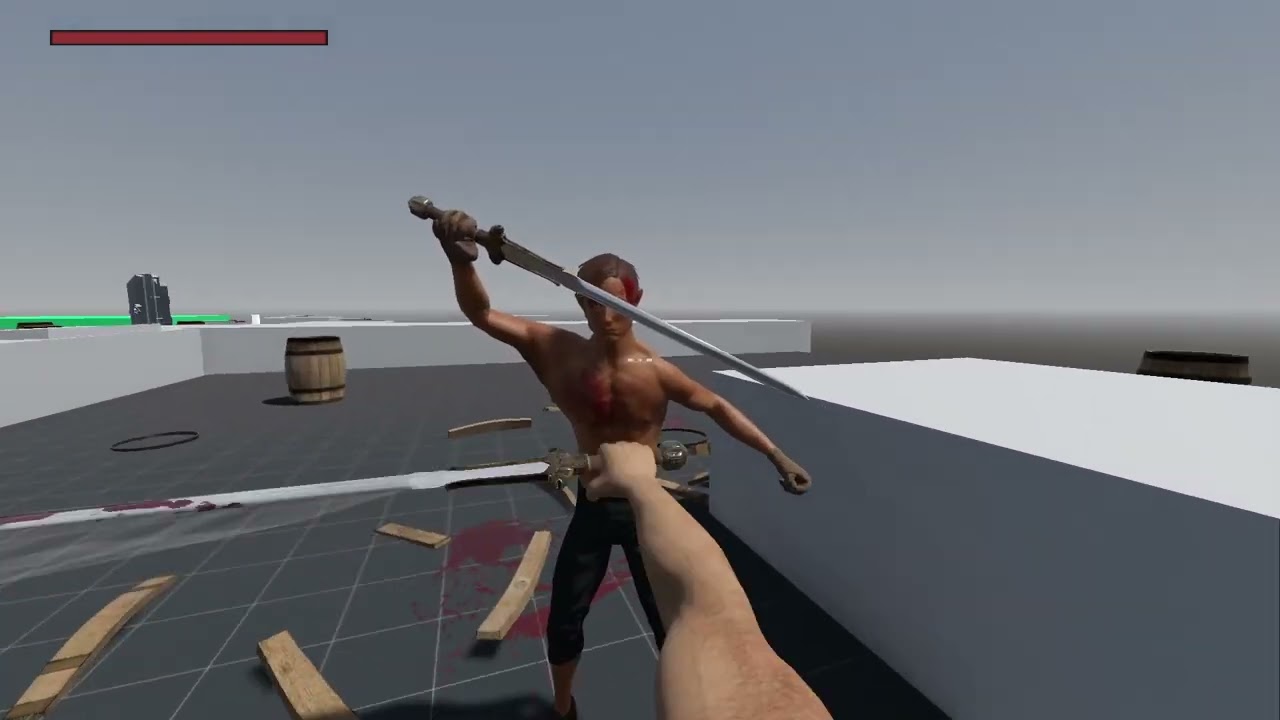 Godot Melee FPS: Barrels destruction, sliding and blood improvement
