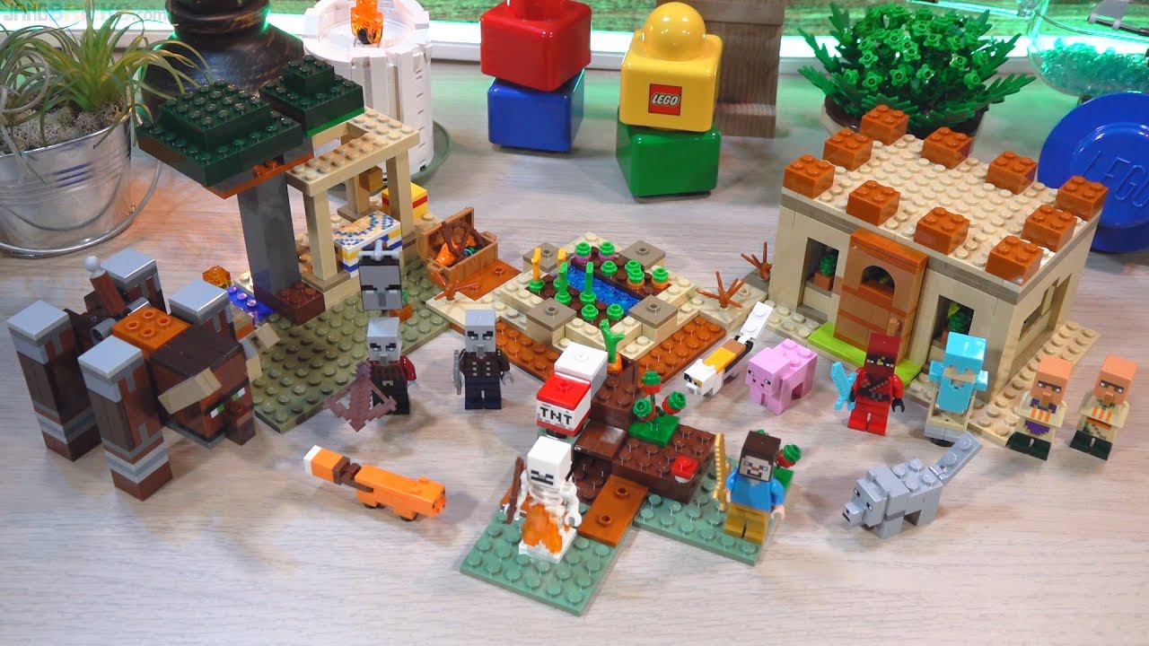 Builds ⏩ LEGO Minecraft Illager Raid & Taiga Adventures 21160 21162