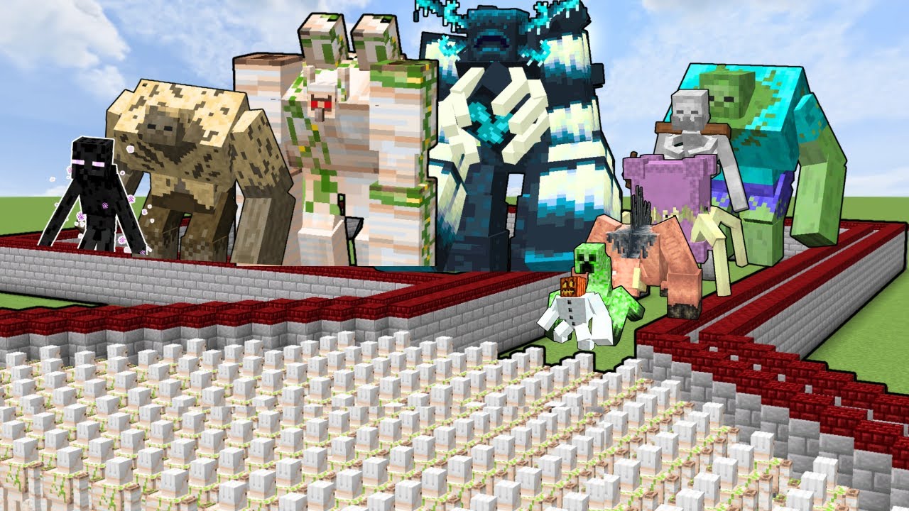 IRON GOLEM ARMY DEATHRUN (EVERY MUTANT MOB)