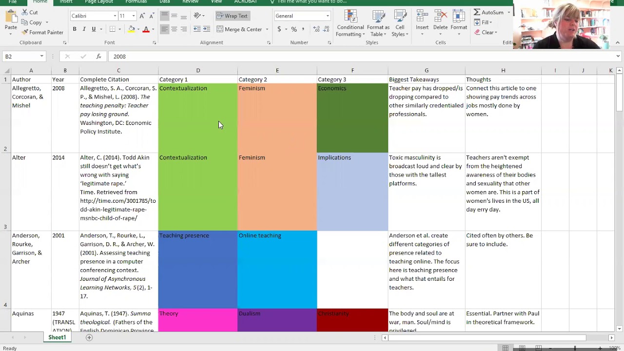 Using Excel to Organize Your Scholarly Reading