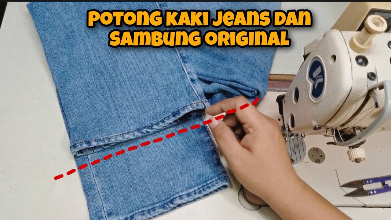 cara potong kaki seluar dan kekalkan original /how to cut and keep original hem of your jeans