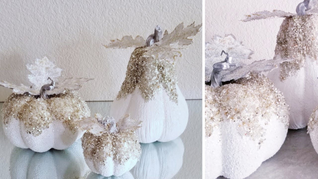 Z GALLERIE INSPIRED GLAM PUMPKINS | DECORATIVE TABLE TOP DECOR | HIGH-END DIY 2019
