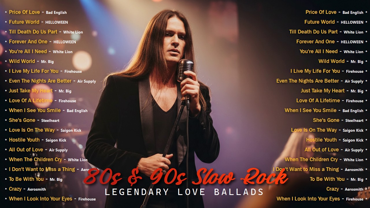 80s & 90s Slow Rock 📻 Legendary Love Ballads   Bad English, HELLOWEEN, White Lion, Mr  Big