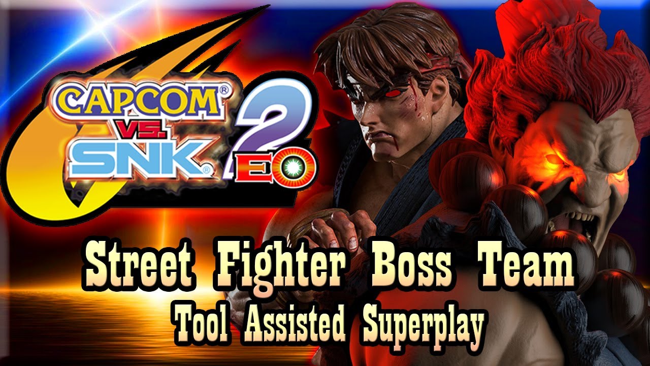 【TAS】CAPCOM VS SNK 2 - STREET FIGHTER BOSS TEAM (SHIN AKUMA \ EVIL RYU)