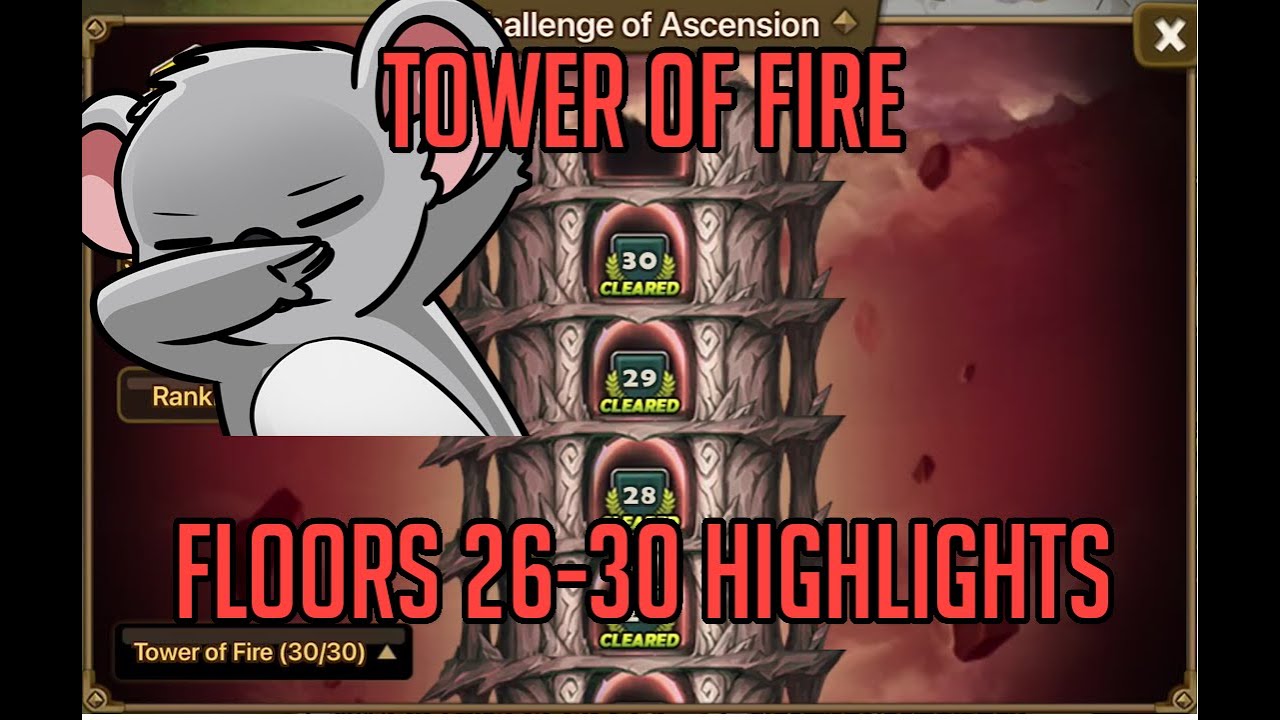 Tower of Fire Floors 26-30 (+ Runes for F29/F30) Summoners War Sky Arena