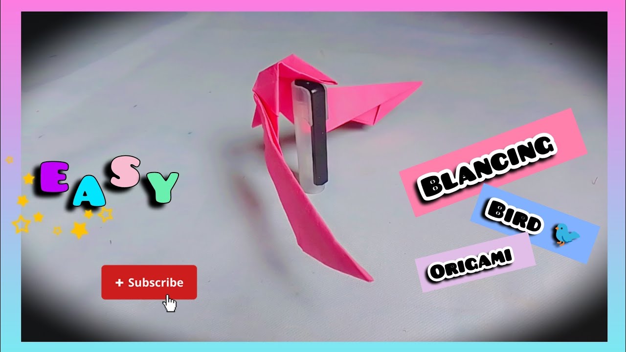 Origami balancing bird 🐦 | Easy tutorial fan paper craft | How to make a balancing bird 🐦