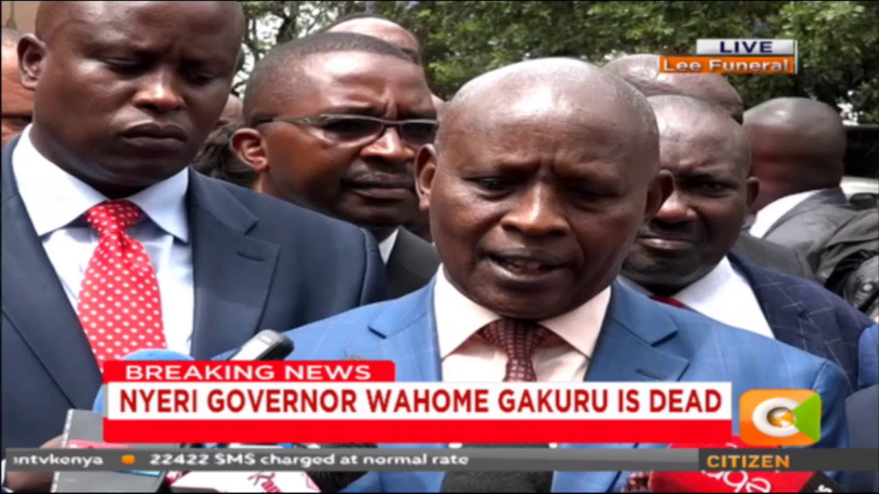 Mt Kenya leaders at Lee Funeral Home after the death of Nyeri Governor Wahome Gakuru
