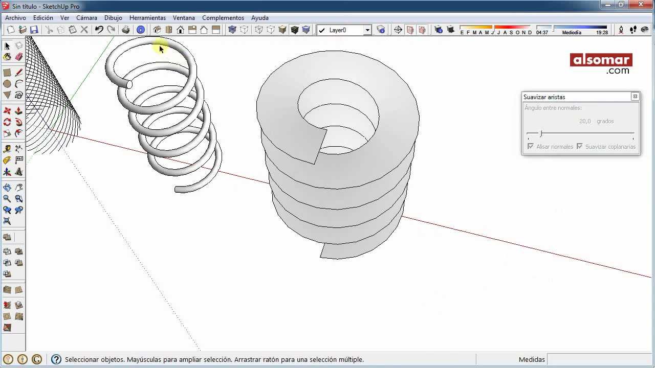SketchUp Quick Tips! Cylindrical Helices (Hélices cilíndricas)
