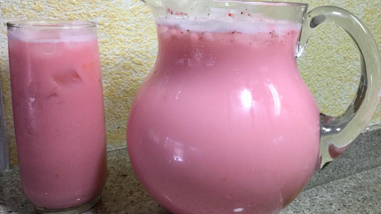 AGUA DE HORCHATA DE FRESA 🍓